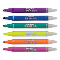 Crayola Take Note Erasable Highlighter Set (with caps off)