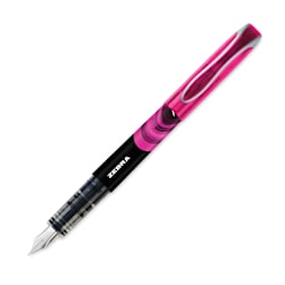 Zebra Fountain Pen - Pink, cap off