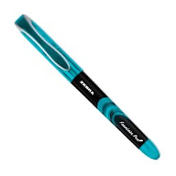 Zebra Fountain Pen - Turquoise, cap on