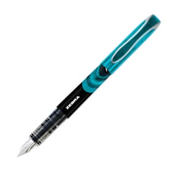 Zebra Fountain Pen - Turquoise, cap off