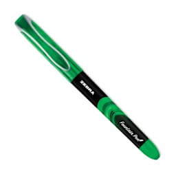 Zebra Fountain Pen - Green, cap on