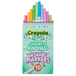Crayola Ultra-Clean Washable Marker Set - Colors of Kindness, Fine Line, Set of 10