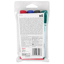 Maped Marker'Peps Dry Erase Marker Set - Jumbo Bullet Tip, Assorted, Set of 4, back of packaging