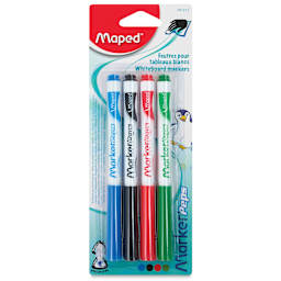Maped Marker'Peps Dry Erase Marker Set - Fine Tip, Assorted, Set of 4, front of packaging