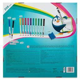 Maped Marker'Peps Dry Erase Marker Set - School Pack, Fine Tip, Assorted, Set of 208, back of packaging