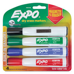Expo Magnetic Dry Erase Markers - Chisel Tip, Assorted, Set of 4, front of the packaging