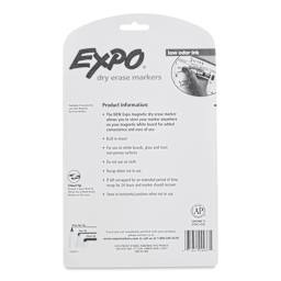 Expo Magnetic Dry Erase Markers - Chisel Tip, Assorted, Set of 8, back of the packaging