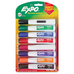 Expo Magnetic Dry Erase Markers - Chisel Tip, Assorted, Set of 8, front of the packaging