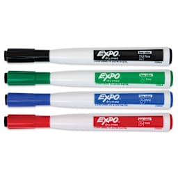 Expo Magnetic Dry Erase Markers - Fine Tip, Assorted, Set of 4, markers with caps on