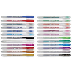 Sakura Gelly Roll Retractable Limited Edition Pens - Assorted Colors, Set of 24, laid out