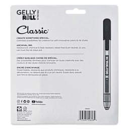 Sakura Gelly Roll Retractable Classic Pens - Assorted, Medium Tip, Set of 10, back of the packaging