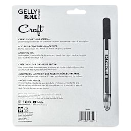Sakura Gelly Roll Retractable Craft Pens - Assorted, Medium Tip, Set of 10, back of the packaging