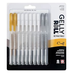 Sakura Gelly Roll Retractable Craft Pens - Assorted, Medium Tip, Set of 10, front of the packaging
