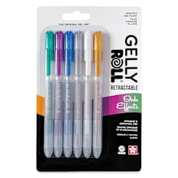 Sakura Gelly Roll Retractable Effects Pens - Ink Effects, Set of 6, front of the packaging