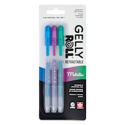 Sakura Gelly Roll Retractable Metallic Pens - Assorted, Set of 3, front of the packaging