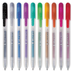 Sakura Gelly Roll Retractable Metallic Pens - Set of 10, out of packaging with tips extended