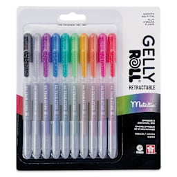 Sakura Gelly Roll Retractable Metallic Pens - Set of 10, front of the packaging