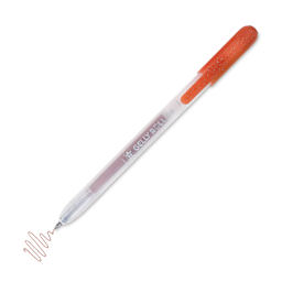 Sakura Gelly Roll Retractable Metallic Pen - Copper, tip extended showing pen mark