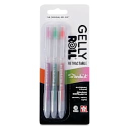 Sakura Gelly Roll Retractable Stardust Pen - Melon Mix, Set of 3, front of the packaging
