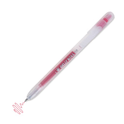 Sakura Gelly Roll Retractable Stardust Pen - Red Star, tip extended, showing pen mark