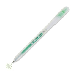 Sakura Gelly Roll Retractable Stardust Pen - Lime Star, tip extended showing pen mark