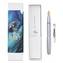 Tom's Studio Fountain Pen - Lilac, Fine Nib and ink converter with packaging