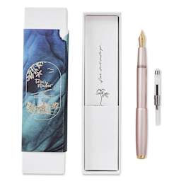 Tom's Studio Fountain Semi-Flex Nib Pen - Rose Gold, Extra Fine pen and ink converter with packaging