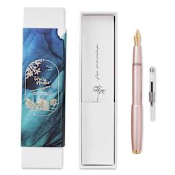 Tom's Studio Fountain Pen - Rose Gold, Fine Nib and ink converter with packaging