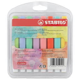Stabilo Swing Cool Highlighters - Pastel, Set of 8, back of the packaging