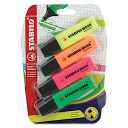 Stabilo Boss Original Highlighters - Assorted Colors, Set of 4, front of the packaging