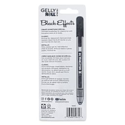 Sakura Gelly Roll Retractable Effects Pens - Black Effects, Set of 3, back of the packaging