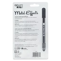 Sakura Gelly Roll Retractable Effects Pens - Metal Effects, Set of 6, back of the packaging