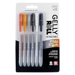 Sakura Gelly Roll Retractable Effects Pens - Metal Effects, Set of 6, front of the packaging