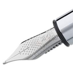 Faber-Castell Ambition Fountain Pen - Black Resin, Medium Nib, close-up of nib