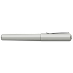 Faber-Castell Hexo Fountain Pen - Matte Silver, Fine Tip, cap on