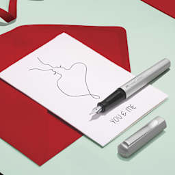 Faber-Castell Hexo Fountain Pen, on top of paper showin pen stroke (paper not included)