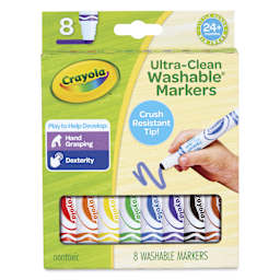 Crayola Ultra-Clean Washable Gumball Tip Markers - Assorted Colors, Set of 8, front of the packaging
