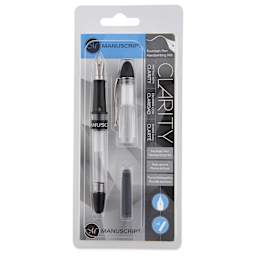 Manuscript Clarity Fountain Pen - Iridium Nib, Black - front of packaging