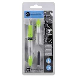 Manuscript Clarity Fountain Pen - Iridium Nib, Green - front of packaging