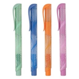 Manuscript Clarity Fountain Pens, multiple colors with caps on