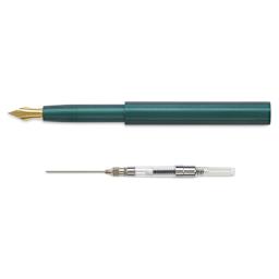 Tom's Studio Pocket Fountain Pen - Ivy, Extra Fine Semi-Flex Nib, pen with ink syringe