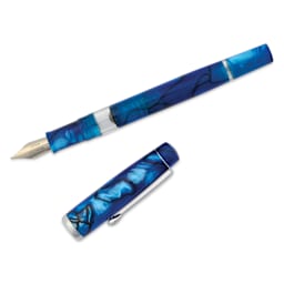 Noodler's Ink Konrad Acrylic Flex Fountain Pen - Lake Baikal, pen and cap