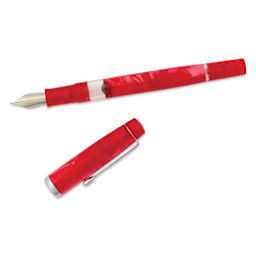 Noodler's Ink Konrad Acrylic Flex Fountain Pen - Himalayan Ruby, pen and cap