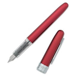 Platinum Plaisir Fountain Pen - Red, Fine, with cap