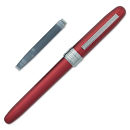 Platinum Plaisir Fountain Pen - Red, Medium, with ink cartridge