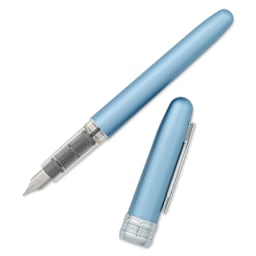 Platinum Plaisir Fountain Pen - Frosty Blue, Fine, with cap