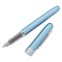 Platinum Plaisir Fountain Pen - Frosty Blue, Medium, with cap