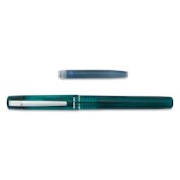 Platinum Prefounte Fountain Pen - Dark Emerald, Fine, with ink refill cartridge
