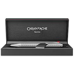 Caran d'Ache Ecridor Chevron Ballpoint Pen - Platinum Coated, in packaging