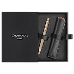 Caran d’Ache Ecridor Venetian Ballpoint Pen - Rose Gold with Leather Case